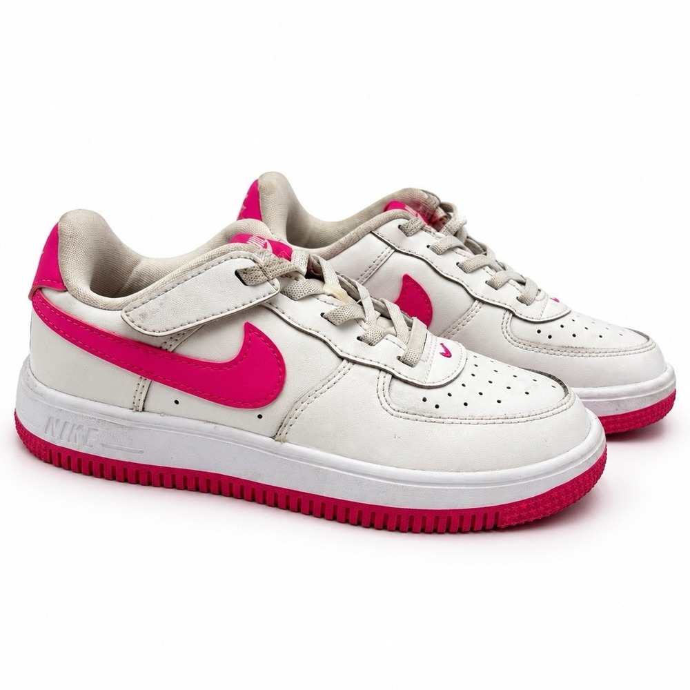 Nike Force 1 Low EasyOn Kids 13C White Laser Fuchsia Pink Sneakers FN0237-102